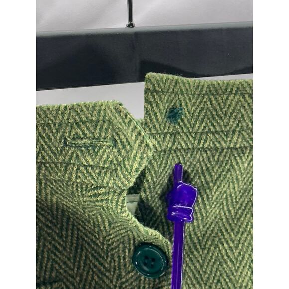 BONNE PETITE Women's Vintage Green Herringbone Knit Button-Front Mini Skirt SZ S - Picture 4 of 10